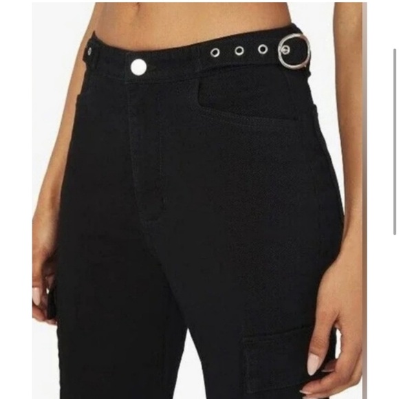 WeWoreWhat Utility Straight Black Cargo Jeans - Picture 4 of 7